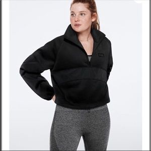 Pink Victoria Secret Sweater knit cropped half zip